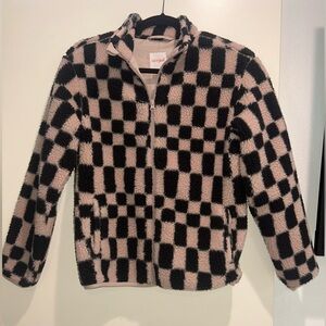 Cat & Jack Black and Cream Fleece Jacket